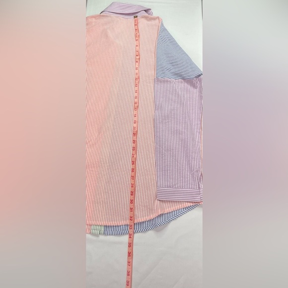 NWT Davi Dani Pastel Multicolored Button Front Casual Shirt Striped Size XL - Picture 8 of 8